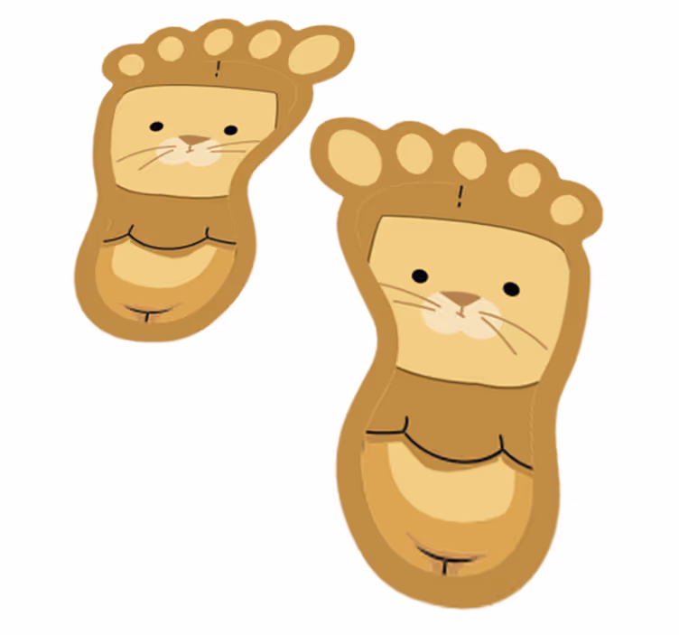 Dywan winylowy zwierzęta Ślady uroczych zwierząt - TenStickers