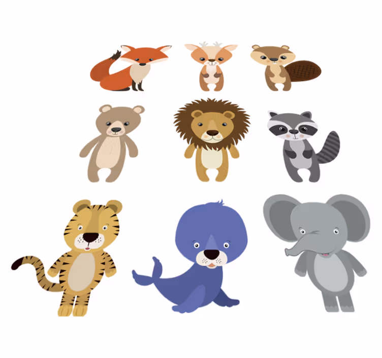 Dywan winylowy zwierzęta dekoracyjny kosz - TenStickers
