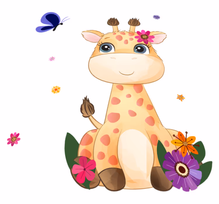 Dywan winylowy zwierzęta giraffka w dzikiej afryce - TenStickers