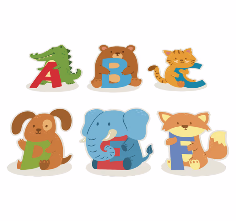 Dywan winylowy zwierzęta alfabet z obrazkami - TenStickers