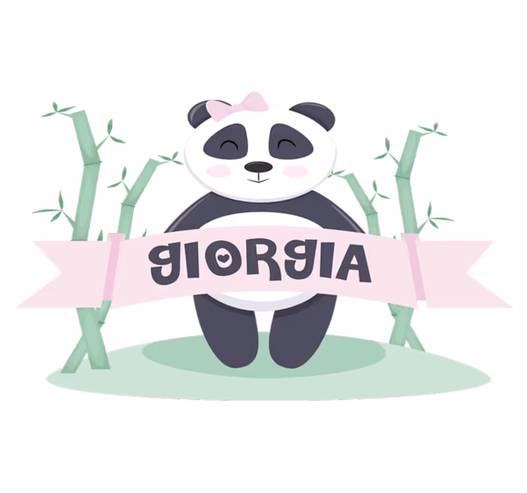 Dywan winylowy zwierzęta mała panda z imieniem - TenStickers