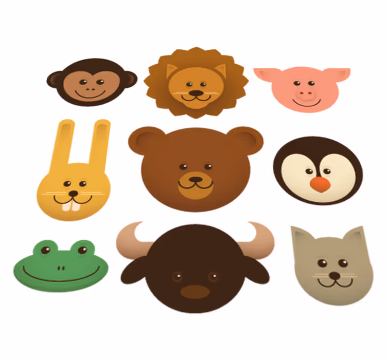 Dywan winylowy zwierzęta wesołe stworzenia - TenStickers