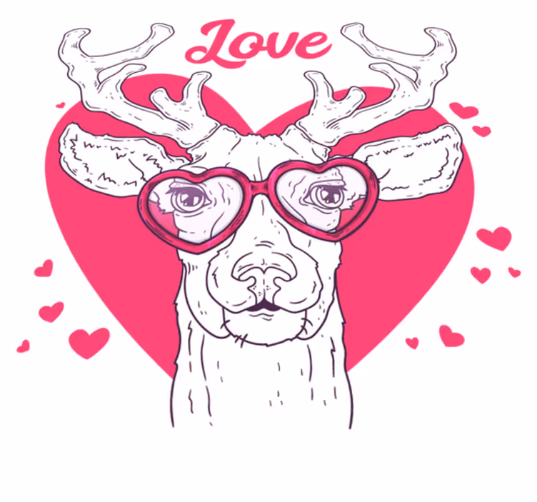 Dywan winylowy zwierzęta miłość jelenia - TenStickers