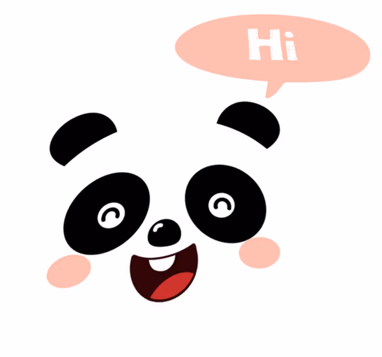 Dywan winylowy zwierzęta panda mówiąca cześć - TenStickers