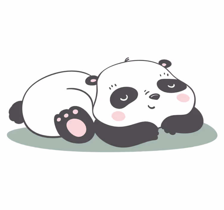 Dywan winylowy zwierzęta ilustracja pandy - TenStickers