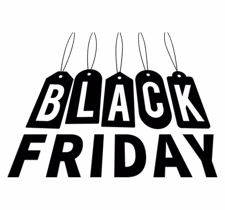 Dywan winylowy black friday tekst czarno-biały - TenStickers