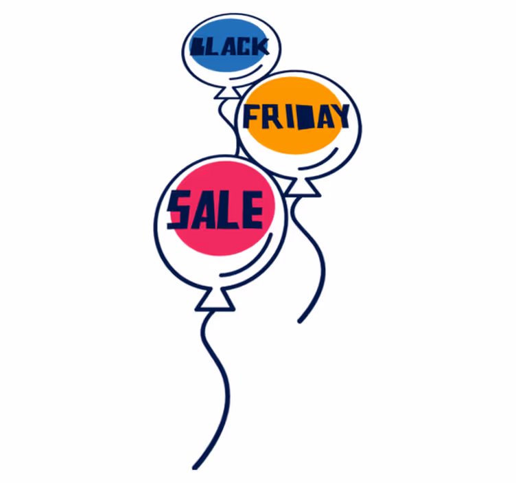 Dywan winylowy black friday kolorowe balony powietrzne - TenStickers