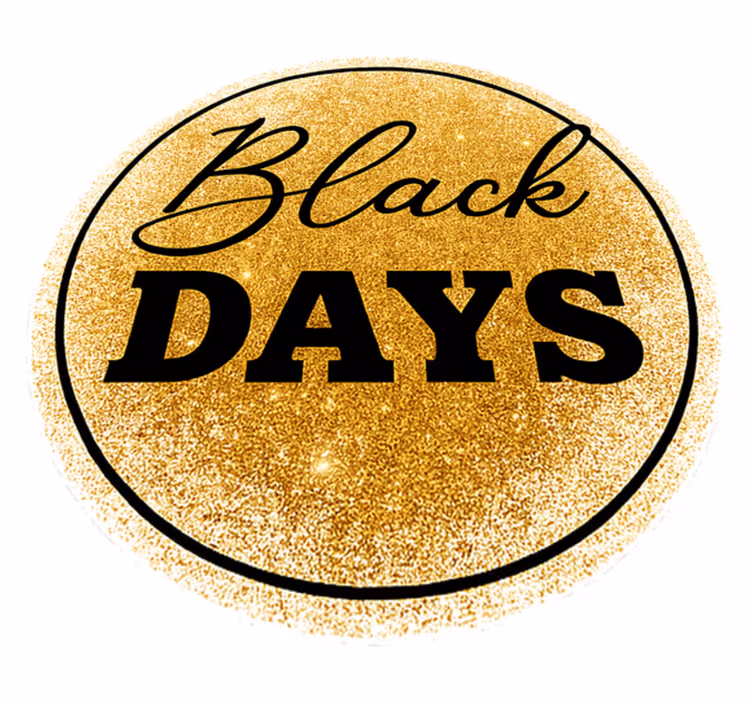 Dywan winylowy black friday biało-złote "czarne dni" - TenStickers