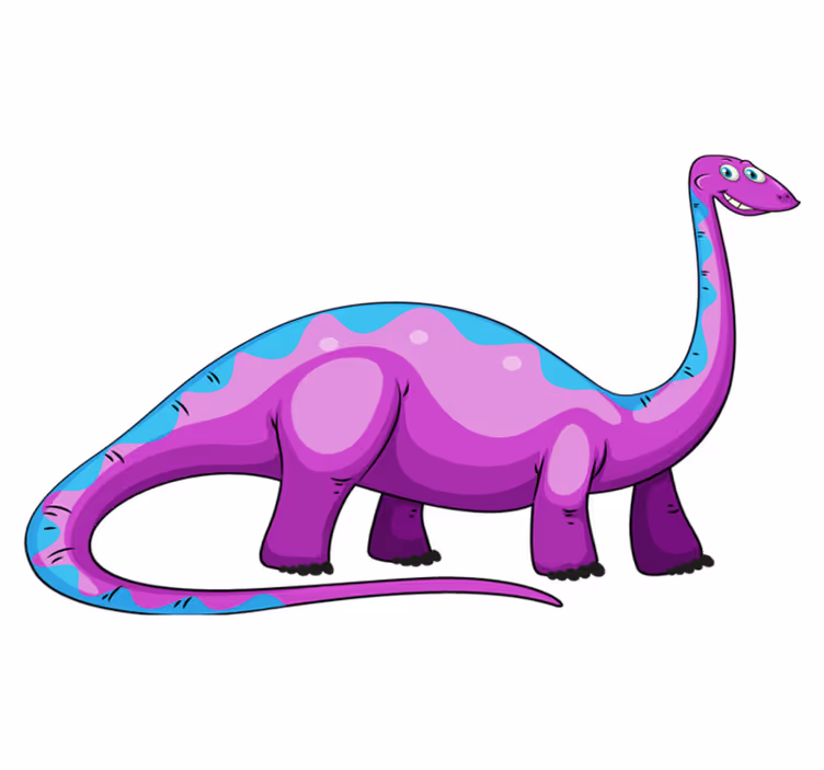 Dywan winylowy zwierzęta radosny fioletowy dinozaur - TenStickers
