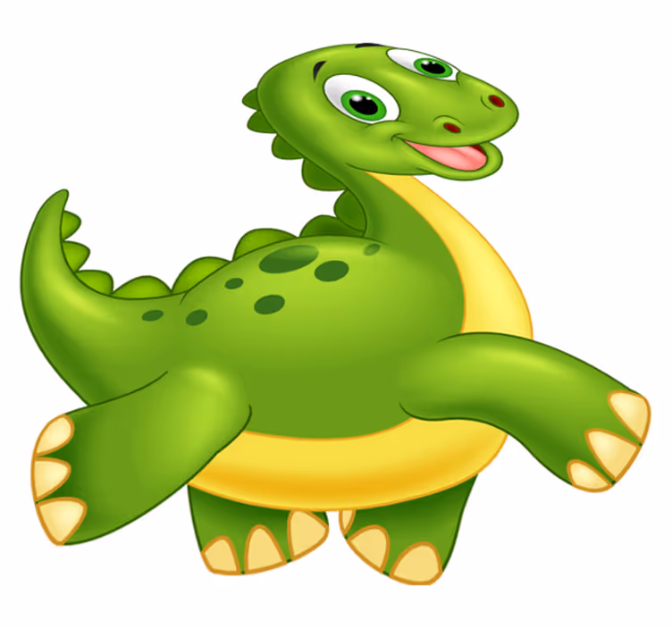 Dywan winylowy zwierzęta uroczy zielony dinozaur - TenStickers