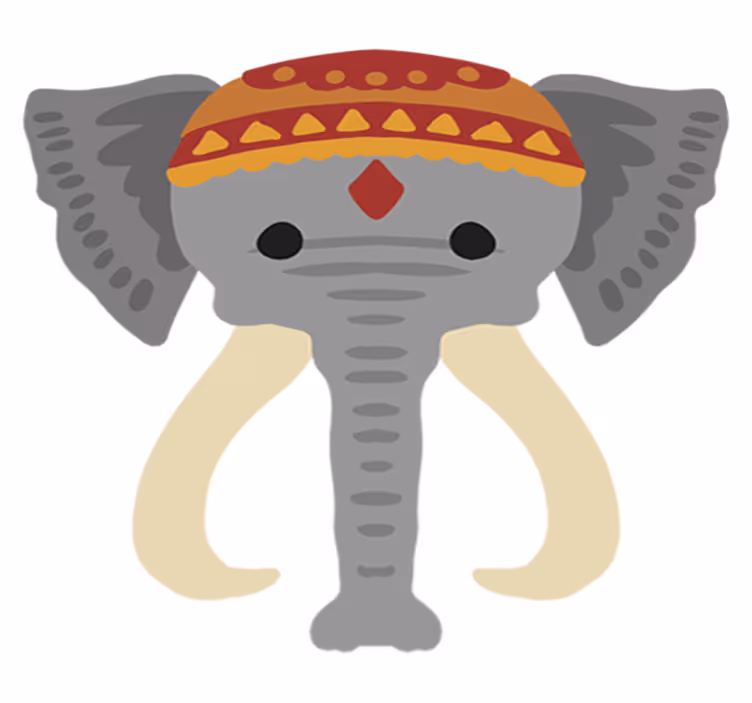 Dywan winylowy zwierzęta głowa słonia - TenStickers
