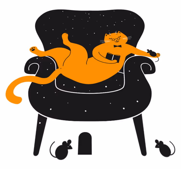 Dywan winylowy zwierzęta kot i mysz - TenStickers