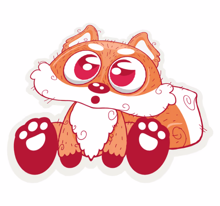 Dywan winylowy zwierzęta uroczy lisek anime - TenStickers