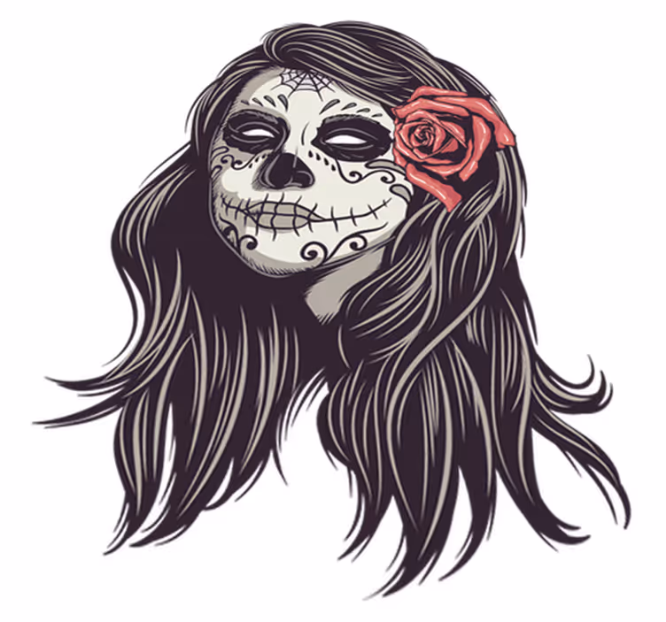 Dywan winylowy na halloween dziewczyna z dnia zmarłych - TenStickers