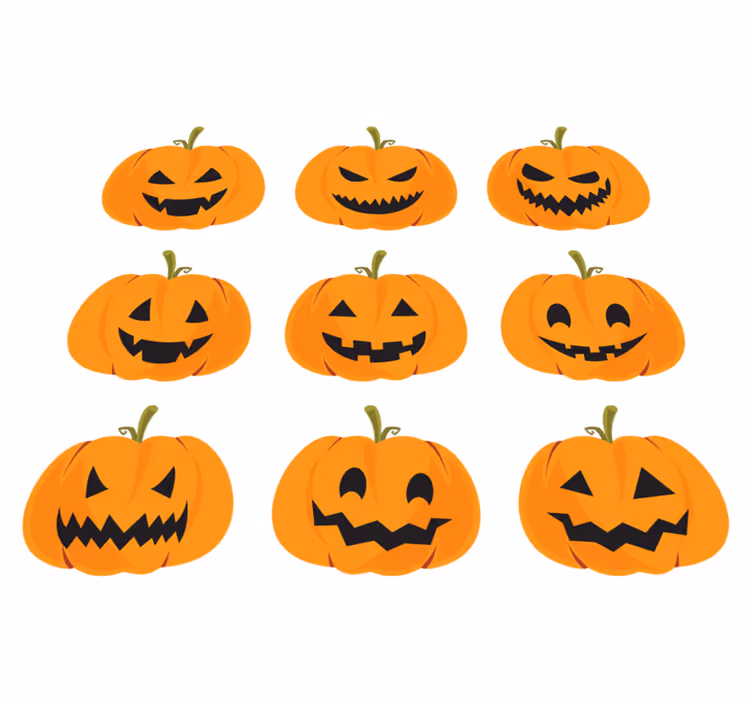 Dywan winylowy na halloween zestaw dyni - TenStickers