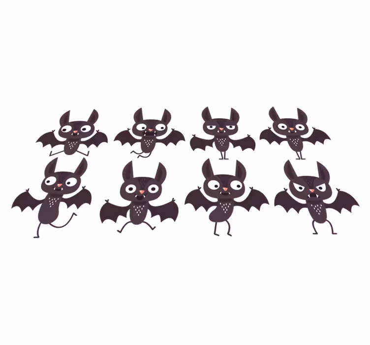 Dywan winylowy na halloween z wesołymi nietoperzami - TenStickers