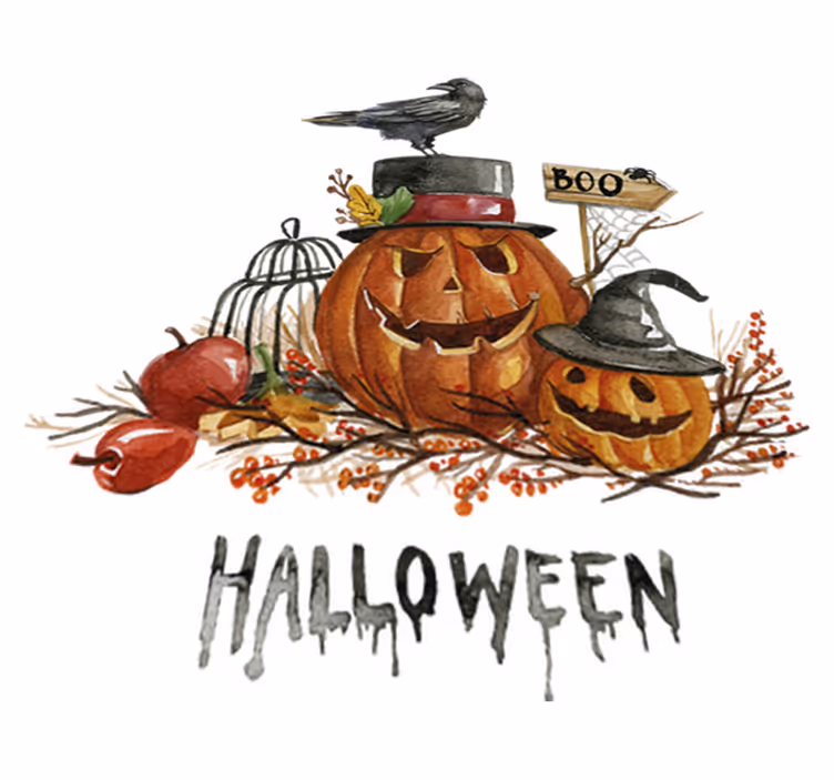 Dywan winylowy na halloween przerażające dynie - TenStickers