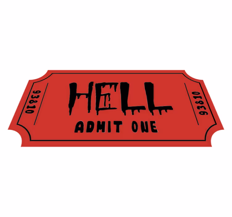 Dywan winylowy na halloween bilet do piekła - TenStickers