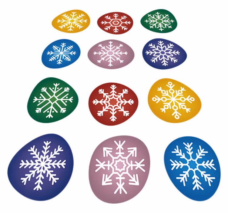 Dywan winylowy boże narodzenie kolorowe płatki Śniegu - TenStickers