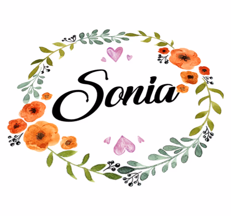 Dywan winylowy w kwiaty i rośliny z personalizowaną koroną - TenStickers