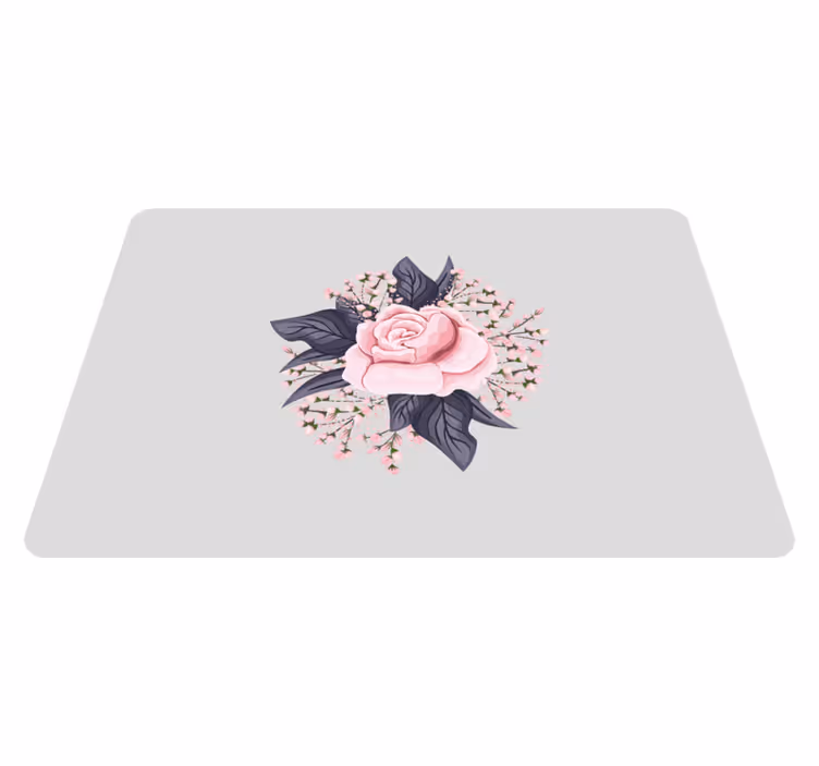 Dywan winylowy w kwiaty i rośliny w różowym wzorze - TenStickers