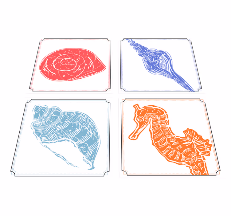 Dywan winylowy w kwiaty i rośliny z motywami morskimi - TenStickers
