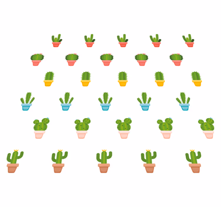 Dywan winylowy w kwiaty i rośliny z motywem kaktusów - TenStickers