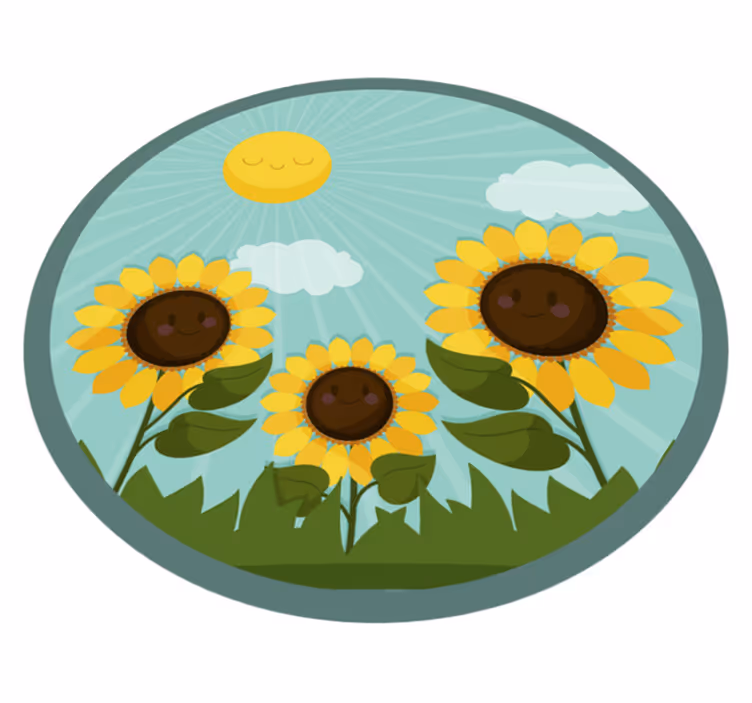 Dywan winylowy w kwiaty i rośliny kwiaty w słońcu - TenStickers