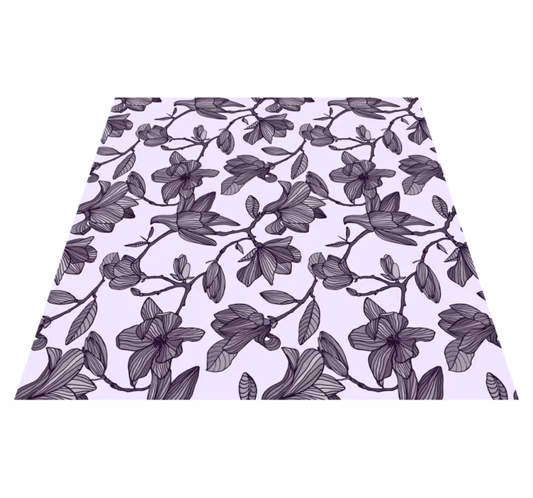 Dywan winylowy w kwiaty i rośliny uroczy design magnolii - TenStickers