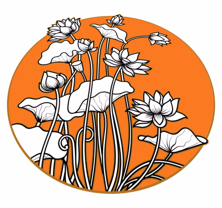 Dywan winylowy w kwiaty i rośliny w stylu japońskim - TenStickers