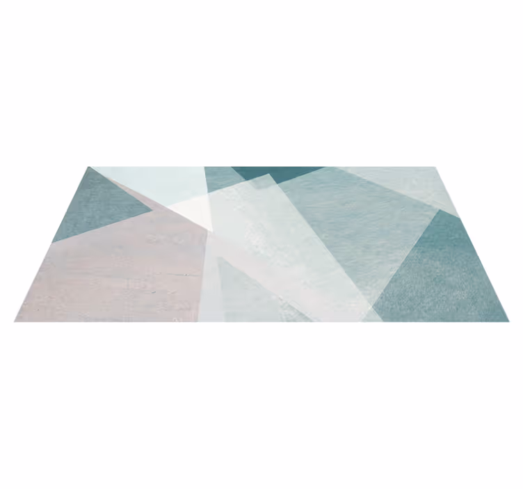 Dywan winylowy wzór geometryczny w pastelowej teal - TenStickers