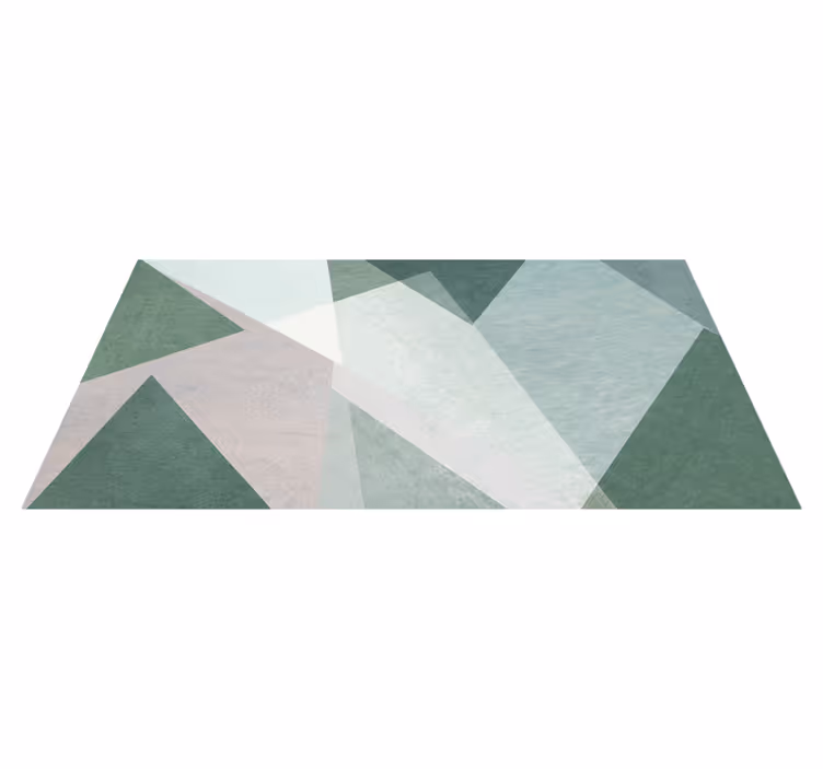 Dywan winylowy wzór geometryczny w odcieniu szałwii - TenStickers