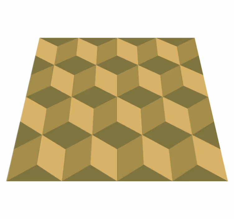 Dywan winylowy do jadalni beżowe kostki 3d - TenStickers