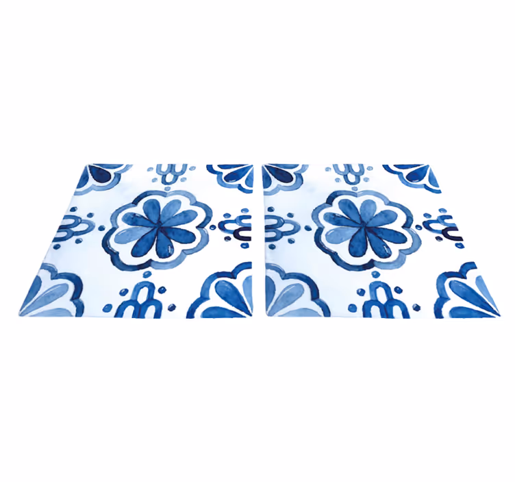 Dywan winylowy do jadalni w kwiatowe wzory cementowe - TenStickers