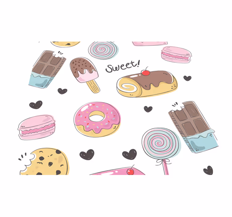 Dywan winylowy do kuchni pyszne desery - TenStickers