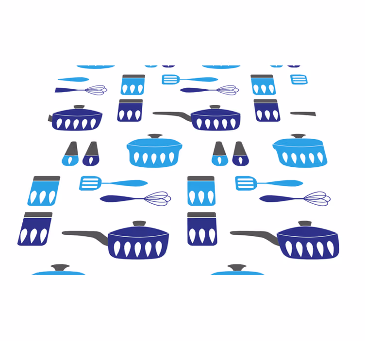 Dywan winylowy do kuchni z motywem akcesoriów kuchennych - TenStickers