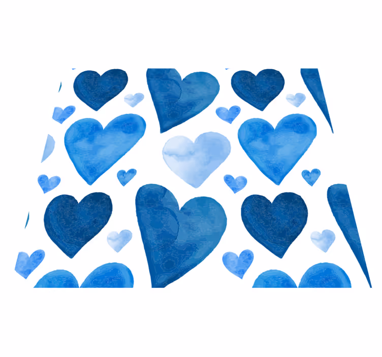 Dywan winylowy do kuchni niebieskie słodkie serca - TenStickers
