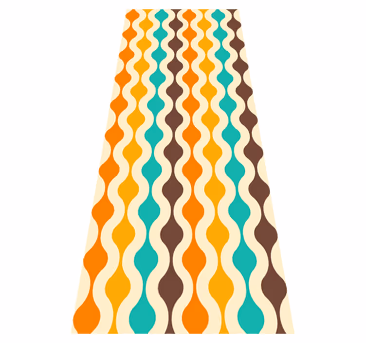 Dywan winylowy do kuchni w stylu retro geometrycznym - TenStickers
