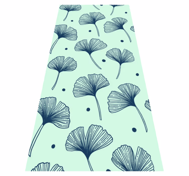 Dywan winylowy do kuchni w niebieskie kwiaty - TenStickers