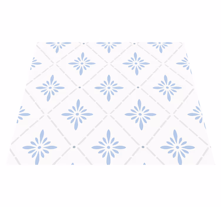 Dywan winylowy do kuchni w niebieskie romby - TenStickers