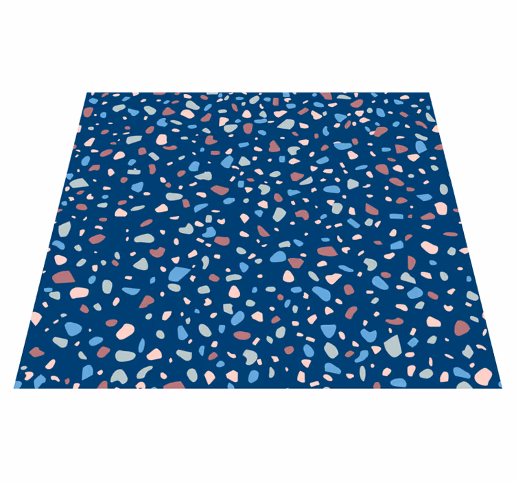 Dywan winylowy do kuchni w ciemnoniebieski terrazzo - TenStickers