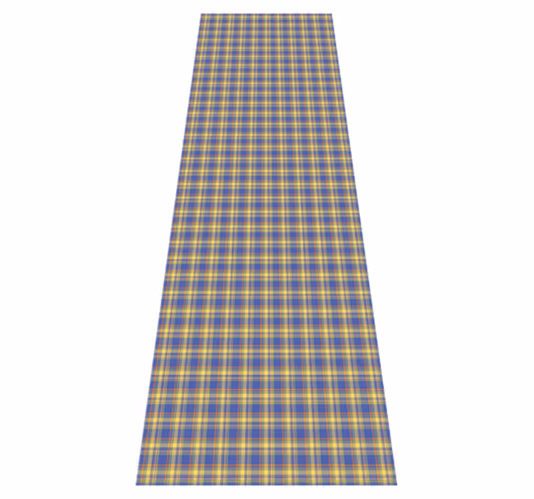 Dywan winylowy do kuchni w niebieską kratkę tartan - TenStickers