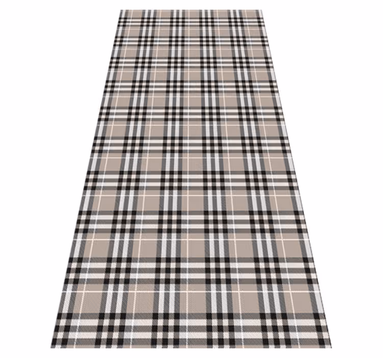 Dywan winylowy do kuchni w tradycyjny szary tartan - TenStickers