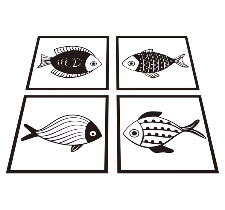 Dywan winylowy do łazienki z pięknym wzorem ryb - TenStickers