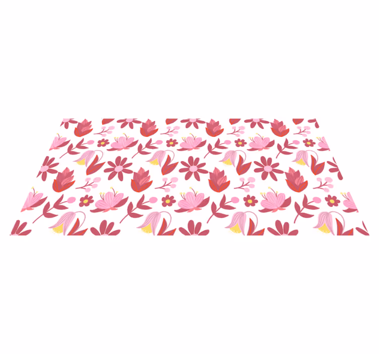Dywan winylowy w kwiaty i rośliny w stylu ludowym - TenStickers