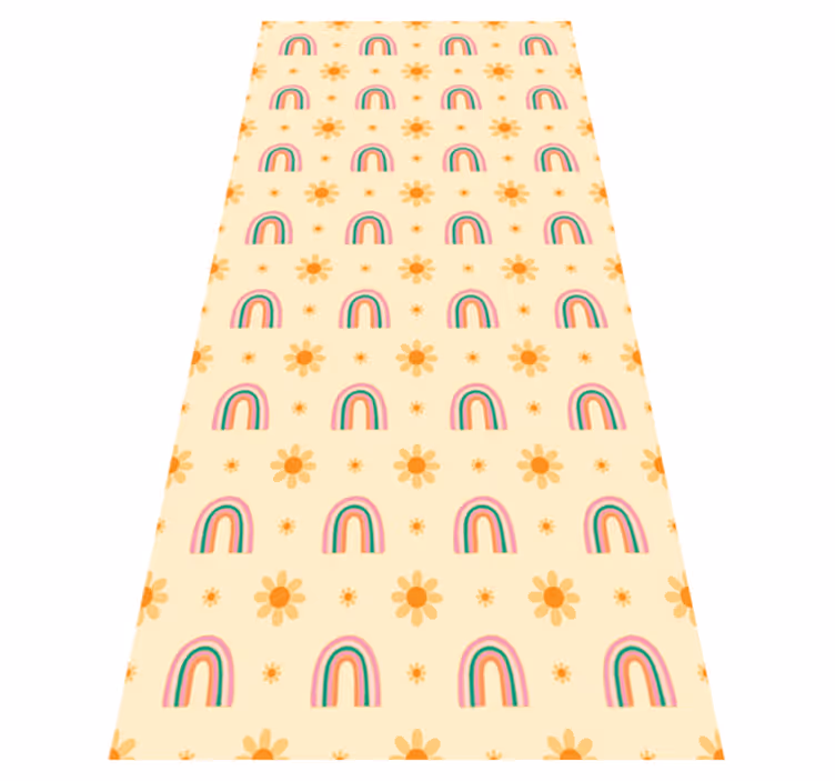 Dywan winylowy w kwiaty i rośliny tęcza i kwiaty - TenStickers