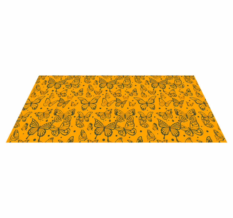 Dywan winylowy w kwiaty i rośliny z motywem motyli - TenStickers
