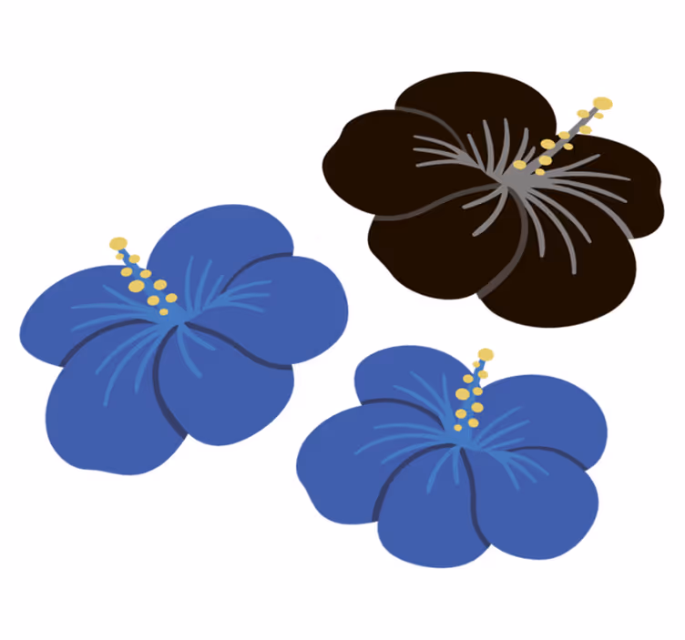 Dywan winylowy w kwiaty i rośliny hibiskusowy - TenStickers
