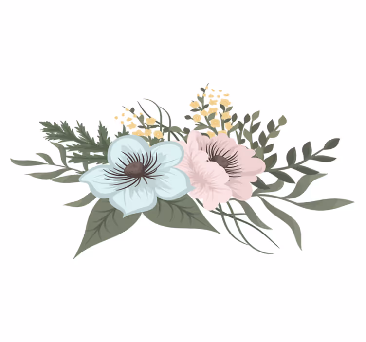 Dywan winylowy w kwiaty i rośliny zestaw botaniczny - TenStickers