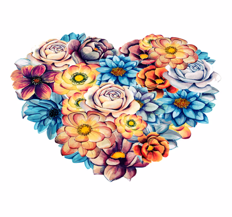 Dywan winylowy do salonu kwiatowe serce - TenStickers